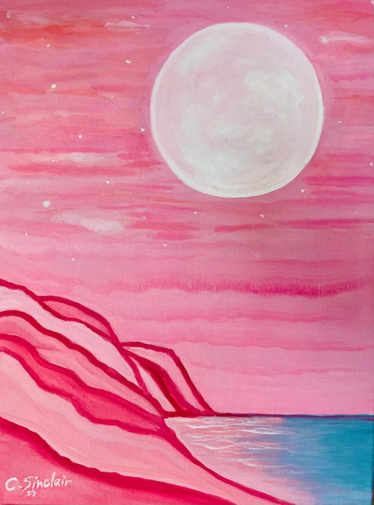 Moonlight Pink, oil on canvas